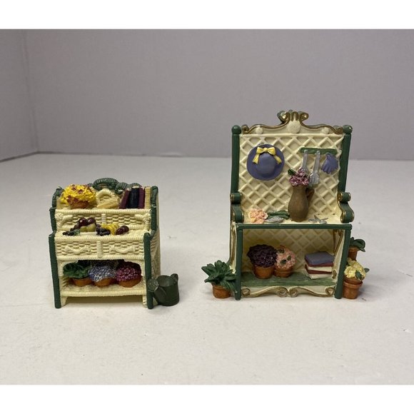 Avon Collectibles Victorian Memories Miniature Doll Furniture Wicker Garden 2pc - Picture 9 of 9